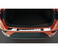 Avisa Chrome Stainless Steel Rear Bumper Protector Compatible with Volkswagen T-Roc 2017-2022 & Facelift 2022- Includes Convertible - 'Ribs'