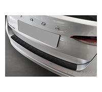 Avisa Matt Black Aluminum Rear bumper protector compatible with Skoda Octavia IV Kombi 2020-2024 & FL 2024- (incl. RS, excl. Scout) 'Riffled Plate'