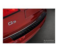 Avisa Matt Black Stainless Steel Rear bumper protector compatible with Audi Q5 2008-2012 & 2012- 'Ribs'