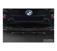Avisa Matt Black Stainless Steel Rear bumper protector compatible with BMW 3 Series Touring (G21) Facelift 2022- with M-Package 'Ribs'