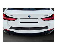 Avisa Matt Black Stainless Steel Rear bumper protector compatible with BMW 5 Series Touring (G31) Facelift 2020-2024 with M-Package 'Ribs'
