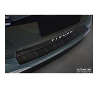 Avisa Matt Black Stainless Steel Rear bumper protector compatible with Volkswagen Tiguan (CT1) 2024- 'Ribs'