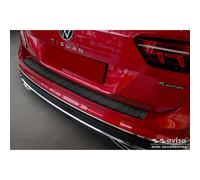 Matt Black Stainless Steel Rear bumper protector compatible with Volkswagen Tiguan II/Allspace incl. Facelift & R-Line 2016-2020/2020- 'Ribs'