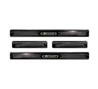 Avisa Mirror Black Inox door sill protectors compatible with Nissan Leaf II (2E1) 2017-2022 & Facelift 2022- 'E-Power' - 4-pieces
