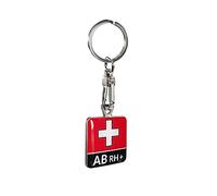 Avisa Stainless steel key chain - 'Blood Type' AB RH+