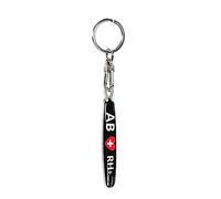 Avisa Stainless steel key chain - 'Blood Type' AB RH+