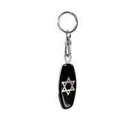 Avisa Stainless steel key chain - Emblem/Flag Star of David+UA