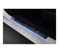 Avisa Universal Door Sill Protector Set Black stainless steel with blue LED lighting - 2-Pieces - 44,8 x 4 cm