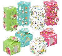 Aviski 12pcs Easter Treat Boxes Happy Gift Bunny Eggs Basket Containers Hollowing Bunny, Egg Shape Candy Goodie Cookie Holder Handle for Kids School Classroom Party Favour Décor (YH-FHJLPHNEW-EU)