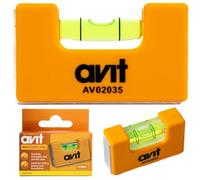 Avit Mini Pocket Spirit Level 67mm, Dual Magnetic Base and Side, 0.75mm/m Accuracy, Compact Portable Tool for Electricians Plumbers DIY Construction, Bright Orange for Easy Jobsite Visibility, AV02035