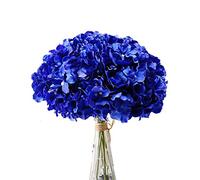 Aviviho Royal Blue Hydrangea Silk Flowers Heads with Stems Pack of 10 Full Hydrangea Flowers Artificial for Wedding Home Party Shop Baby Shower Decoration