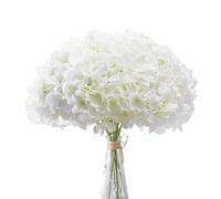 AVIVIHO White Hydrangea Silk Flowers Heads Pack of 10 Ivory White Full Hydrangea Flowers Artificial with Stems for Wedding Home Party Shop Baby Shower Decor
