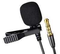 Avizar 3.5mm Tie Clip Microphone Jack Audio Recording with Noise Reduction