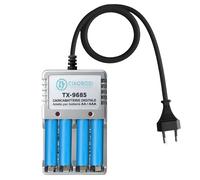 Avizar 4-Channel AA and AAA Digital Battery Charger 220V AC 150mA Plug, Grey