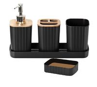 Avizar 5-piece Bathroom Accessories Set Toothbrush Holder and Tumbler