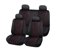 Avizar 5-Piece Car Seat Cover Set Elegant Textured Design / Red