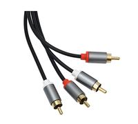 Avizar Audio Cable 2 RCA to 2 RCA Double Shielded with Gold Plated Connectors 3m