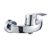 Avizar Brass Wall-Mounted Bathroom Mixer Tap with Chrome Finish, Silver