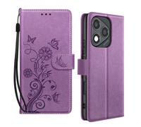 Avizar Butterfly Flower Case for Honor 400 Lite Wallet with Lanyard, Purple