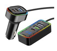 Avizar Car power supply 22.5W 3 USB-C + 3 USB Extension Cable 1.5m