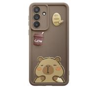Avizar Case for Galaxy A56 with 3D Capybara Kawaii Motifs and Raised Edge, Brown