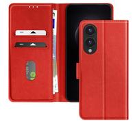 Avizar Case for Galaxy S25 Edge Clapet Wallet and Video Holder, Red