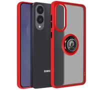 Avizar Case for Galaxy S25 Edge Magnetic Ring Translucent Back, Red