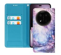 Avizar Case for Honor Magic 7 Lite Clapet Wallet, Blue / Pink