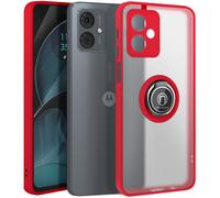 Avizar Case for Moto G14 Metal Ring Video Holder, Red