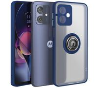 Avizar Case for Moto G54 Metal Ring Video Holder, Night blue