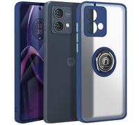 Avizar Case for Moto G84 Metal Ring Video Support, Dark Blue