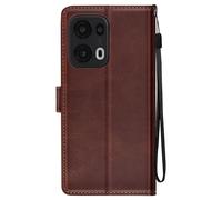Avizar Case for Oppo Reno 13 Pro Wristband Clap Support Wallet, Dark brown