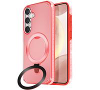 Avizar Case for S24 and S25 Shockproof with Foldable Stand, Red