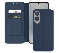 Avizar Case for S25 Edge Clapet Card Holder and Video Holder, Night blue