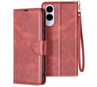 Avizar Case for Samsung Galaxy S25 Edge Clapet with Hand Strap, Red