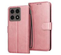 Avizar Case for Xiaomi 14T Clapet Wallet and Stable Video Holder, Rose Gold