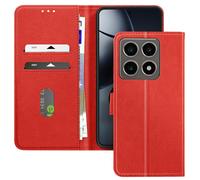 Avizar Case for Xiaomi 14T Pro Clapet Wallet and Video Holder, Red