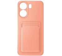 Avizar Case for Xiaomi Redmi 13C Card-holder Flexible Smudge proof, Rose clair