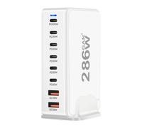 Avizar Charging Station with 8 USB-C / USB Quick Charge Ports GaN3 286W, White