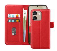 Avizar Chesterfield Case for Oppo A6x with Card Holder with stand, Red