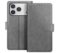 Avizar Chesterfield Wallet Case for iPhone 17 Pro Max with Stand Function, Grey