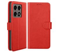 Avizar Chesterfield Wallet Case for Xiaomi 14T Series with Stand Function, Red