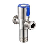 Avizar Chrome-Plated Brass 3-Way Shut-Off Valve with Rotary Control, Silver