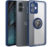 Avizar Cover for Moto G14 Metal Ring Video Support, Night blue