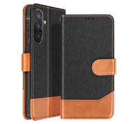Avizar Denim Effect Wallet Case for Galaxy A57 with Magnetic Tab / Orange
