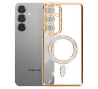Avizar Diamond Case for Galaxy S25 Outline Strass, Gold