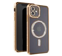 Avizar Diamond Case for iPhone 12 Protection Around Strass, Gold