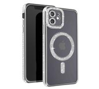 Avizar Diamond Case for iPhone 12 Protection Around Strass, Silver