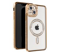 Avizar Diamond Case for iPhone 13 Protection Around Strass, Gold