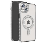 Avizar Diamond Case for iPhone 14 Plus Contour Strass, Silver